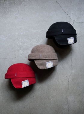 【代购】THE HW DOG&CO 25aw Flap roll cap 梅尔顿羊毛遮耳短帽