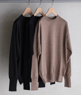 【代购】BATONER 25aw Babywool crewneck 纯羊羔毛圆领T恤