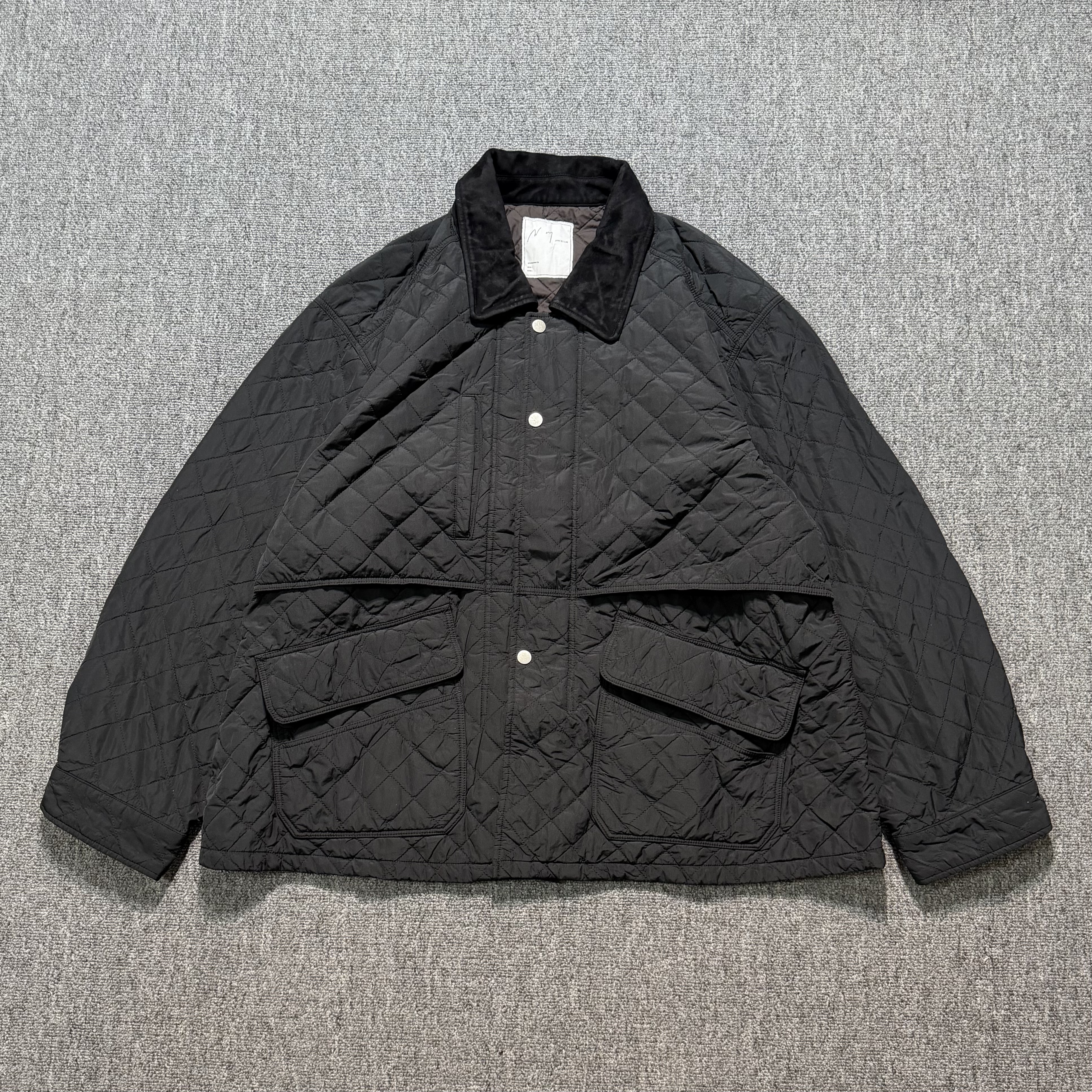 【现货】ANCELLM 26ss Quilting jacket 麂皮领绗缝薄款棉服夹克