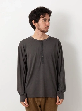 【代购】NONNATIVE 25aw Henryneck tee 美利奴羊毛染色亨利领T恤