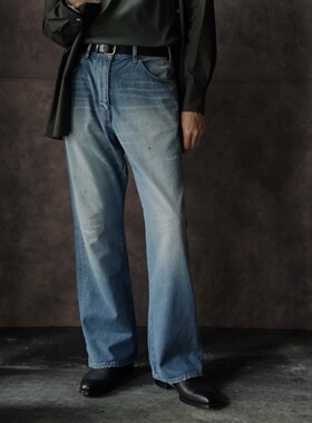 【代购】MAATEEANDSONS 26ss Denim flair 微喇叭水洗破坏牛仔裤