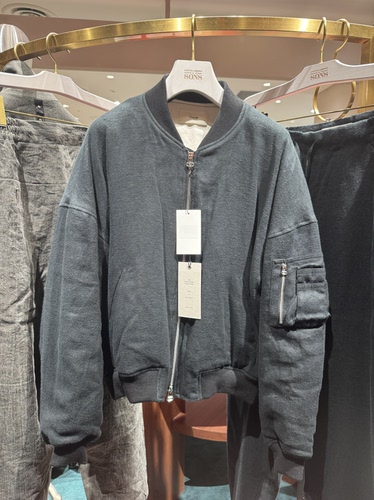 秋冬新刷毛加工亚麻棉服飞行夹克