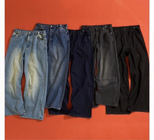 EDIFICE 417 代购 denim做旧水洗宽松牛仔裤 12.5oz Wide 26ss