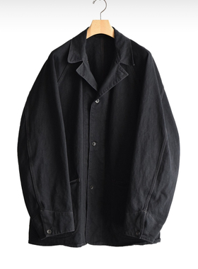 【代购】COMOLI 26ss Work jacket 定番黑色牛仔布工装夹克