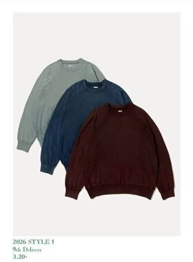 【代购】APRESSE 26ss Vintage sweatshirt 复古水洗轻薄圆领卫衣