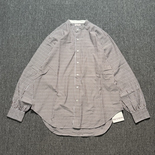 【现货】NICENESS 26ss MARC N字数条纹立领廓形衬衫