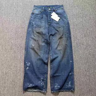 denim jeans水洗破话做旧宽松牛仔裤 Baggy 25aw 现货 SSSTEIN