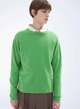 【代购】AURALEE 26ss Brushed knit PO 起球做旧羊绒混纺针织衫