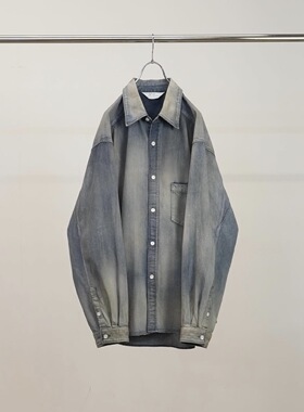 【代购】ANCELLM 26ss Denim dress shirt 手作水洗染色牛仔衬衫