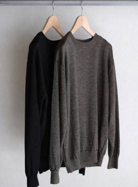 【代购】BATONER 25aw Ramie wool crew neck 苎麻羊毛混纺针织衫
