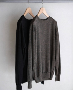 【代购】BATONER 25aw Ramie wool crew neck 苎麻羊毛混纺针织衫