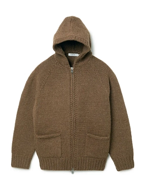 【代购】NONNATIVE 25aw Knit hooded sweater 羊毛针织拉链帽衫