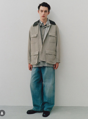 【代购】YOKE 26ss Graphpaper联名羊毛华达尼皮领工装夹克