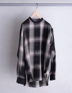 【代购】BATONER 26aw Omber check shirts 羊毛真丝羊绒格纹衬衫