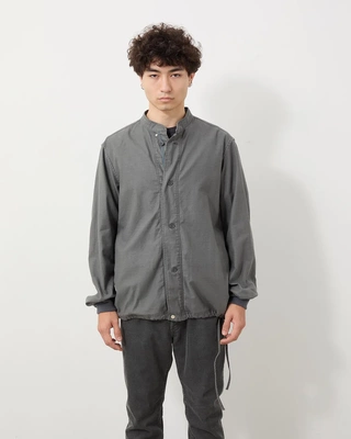 秋冬新款蜡染做旧立领衬衫夹克