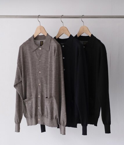 春夏新款苎麻polo领针织开衫