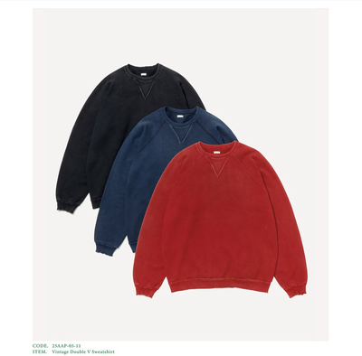 秋冬新款水洗做旧复古圆领卫衣