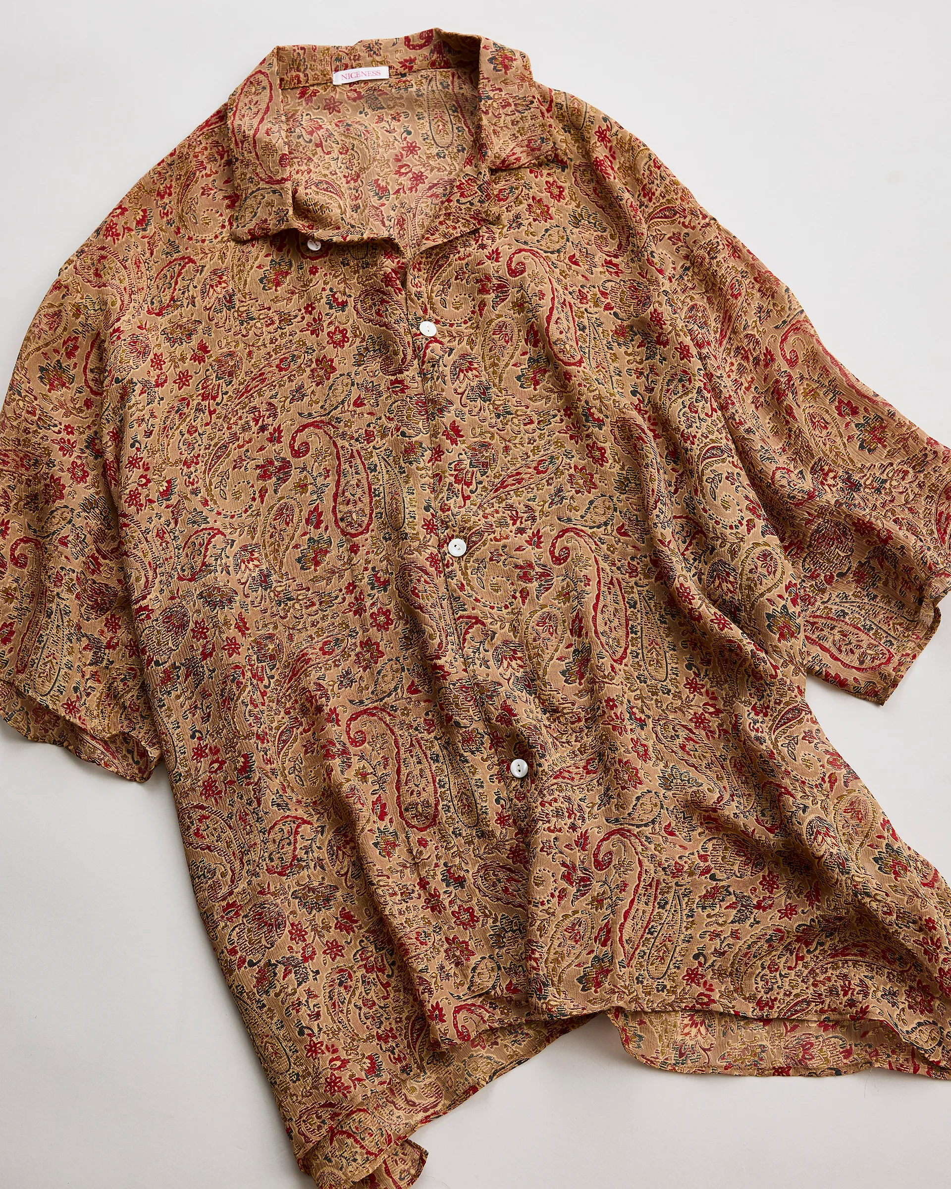 【代购】NICENESS 26ss Open collar shirt 南印度真丝腰果花衬衫