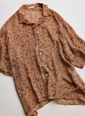 【代购】NICENESS 26ss Open collar shirt 南印度真丝腰果花衬衫