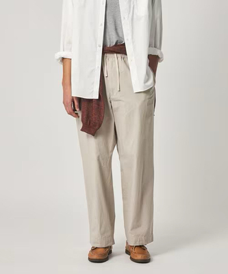 春夏新款棉丝混纺宽松阔腿休闲裤