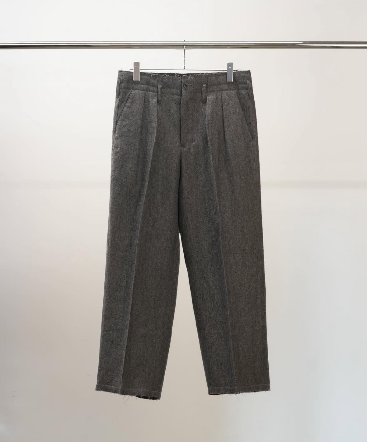 【代购】ANCELLM 25aw Wool wide slacks 羊毛亚麻混纺宽松西裤