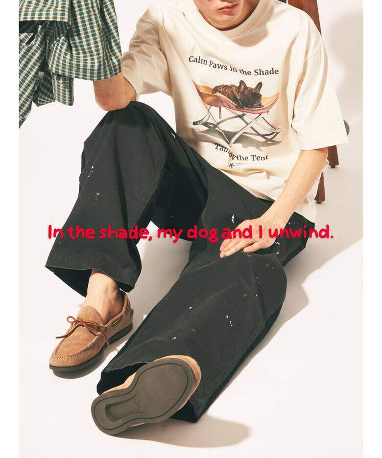 【代购】SNOW PEAK 26ss Js店铺限定 Camp dog 复古印花短袖T恤