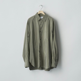 【代购】SSSTEIN 25aw Silk nylon 真丝尼龙混纺光泽感长袖衬衫