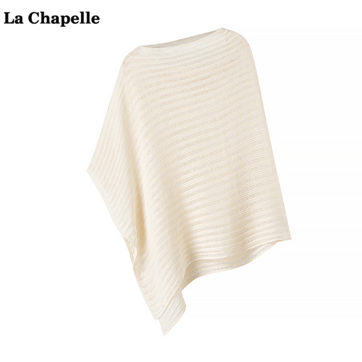 拉夏贝尔/La Chapelle设计感不规则镂空防晒罩衫女夏季气质披肩