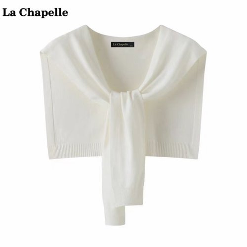 拉夏贝尔/La Chapelle薄款针织披肩外套女夏季空调房衬衫搭肩坎肩