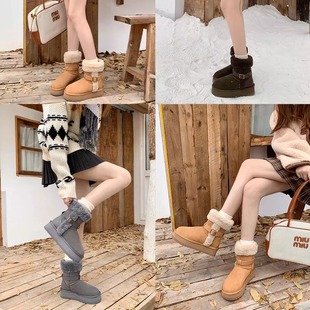 支持退换 牛皮加绒雪地靴9180MP 2025冬季 百搭时尚 12.19 新款