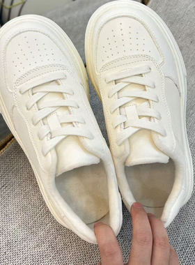 【支持退换】2025冬季新款加绒头层马皮百搭小白鞋18-669MP 12.19