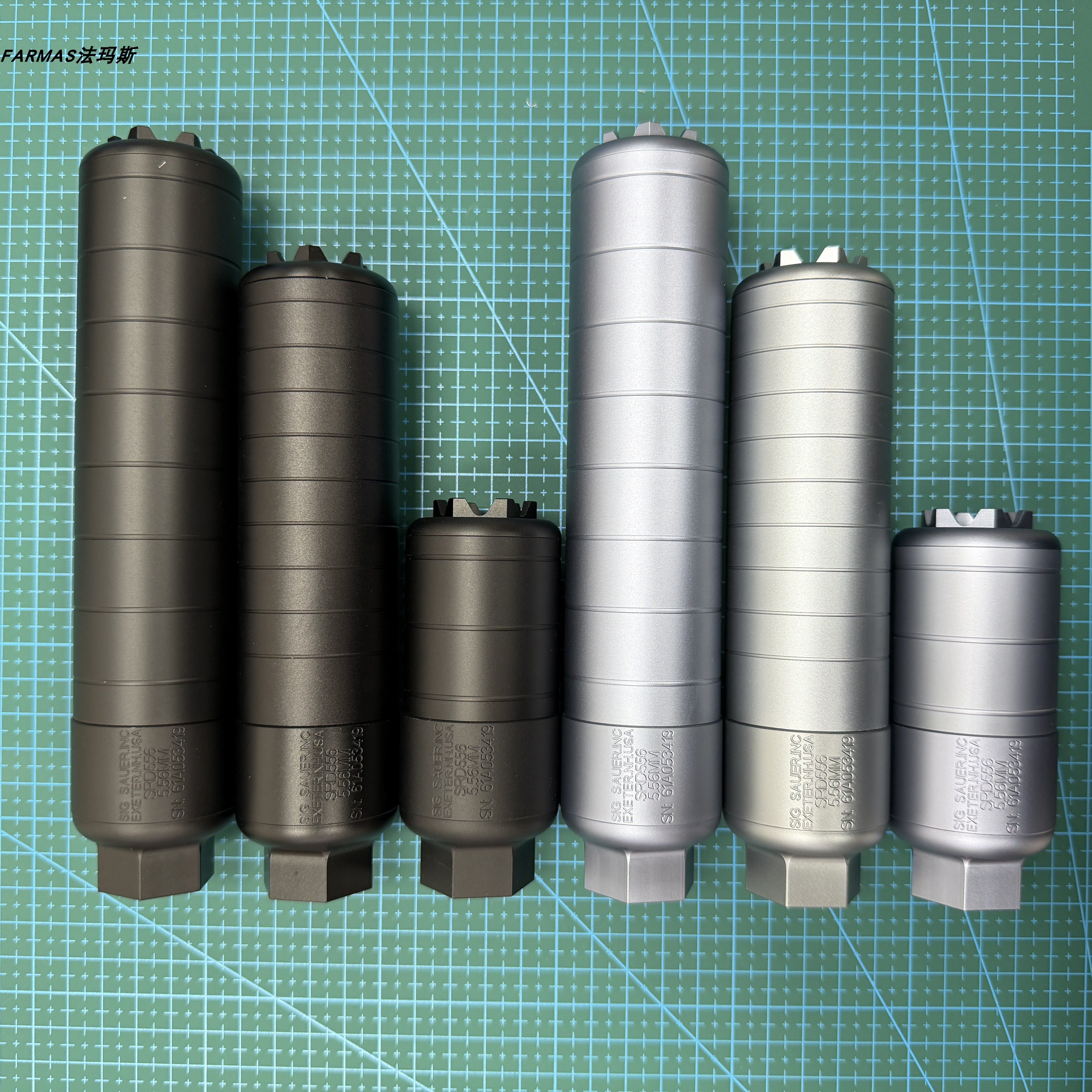 SIG奶瓶消 MCX MPX金属消音14mm逆牙接口航空铝cnc工艺 煤气罐消