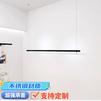 服装店展示架吊架男装女装吊顶悬挂衣架不锈钢婚纱架橱窗吊杆黑色