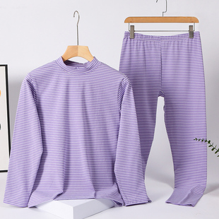 线衣裤 中老年人薄款 妈妈保暖打底套服 套装 中老年女莱卡棉秋衣秋裤