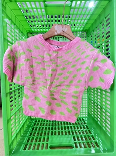 W140原单女童短袖 休闲宽松百搭宽松上衣 针织衫
