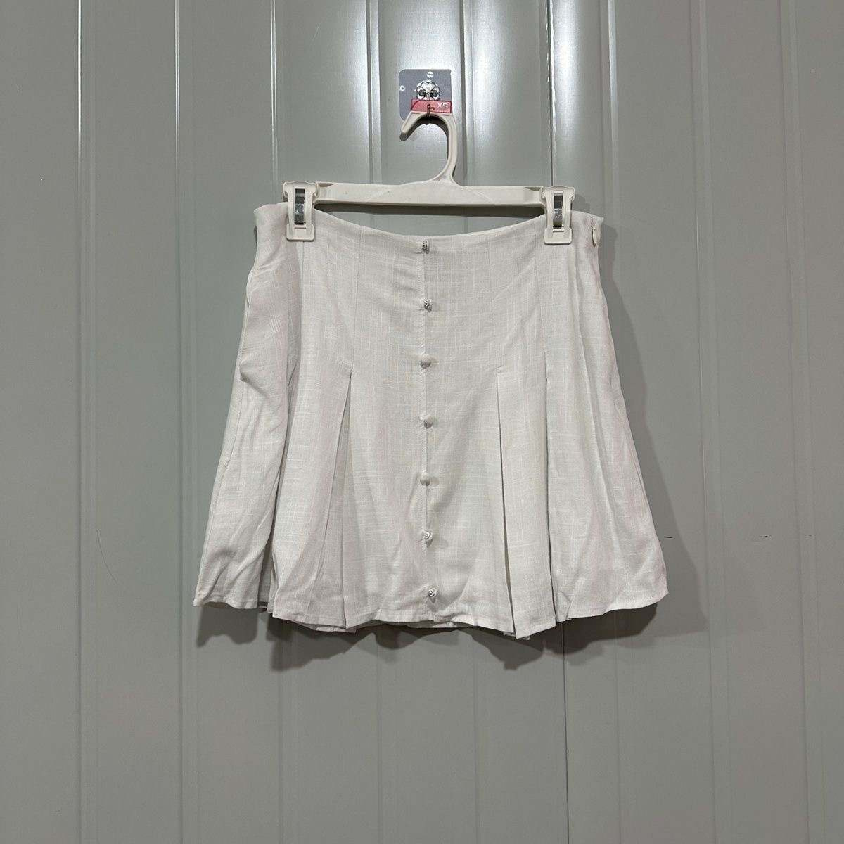 C0212外贸夏季亚麻百褶裙女短款半身裙高腰显瘦百褶垂感