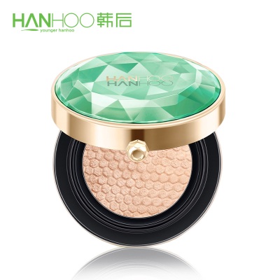 韩后绿宝石茶水光无暇精华气垫霜自然色遮瑕保湿粉底持久隔离cc霜