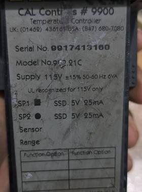 议价CAL ContrOIS#9900温控器  992.21C