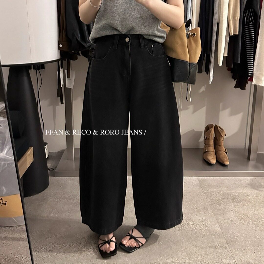 2025早秋新款韩版宽松休闲百搭高腰显瘦直筒阔腿牛仔裤女小个子