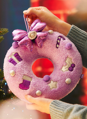 BT21 mini minini 圣诞系列 可爱创意装饰 毛绒花环卡通毛绒挂件