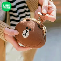 LINE FRIENDS Brown Bear Coin Purse Anime Kim loại ngoại vi Nút kim Coin - Carton / Hoạt hình liên quan hình dán bts