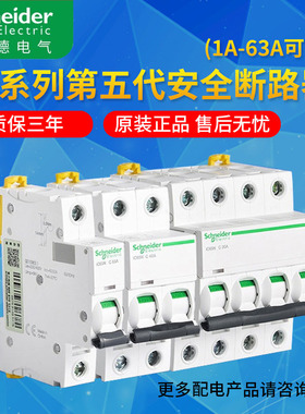 施耐德A9微型断路器IC65N导轨空开1P2P3P4P家用C型63A总开总闸限