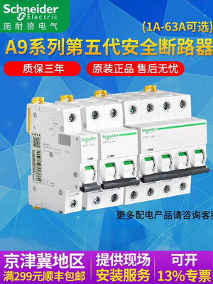 施耐德微型断路器IC65N导轨空开1P2P3P4P家用不带漏电C型总开总匝