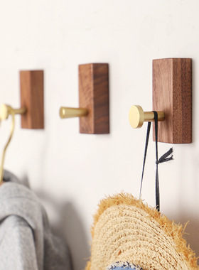 实木进门玄关柜挂衣钩免打孔衣帽架门后衣服墙上钥匙卫生间挂钩