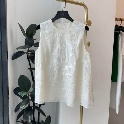 Free to wear2026夏季新款百搭休闲女无袖时尚上衣宽松套头桑蚕丝