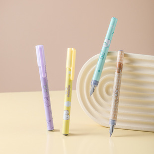 小白点一次性学生用EF明尖魔笔可擦墨蓝色大容量免换墨囊速干钢笔