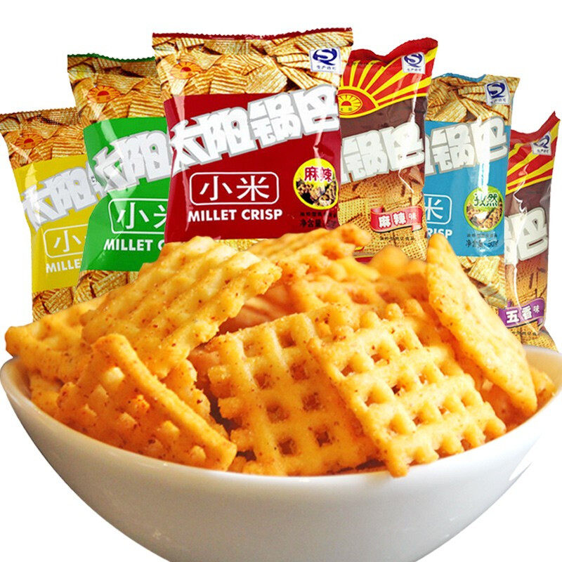 陕西特产太阳锅巴50g/袋装麻辣味80后小米锅巴怀旧 膨化食品