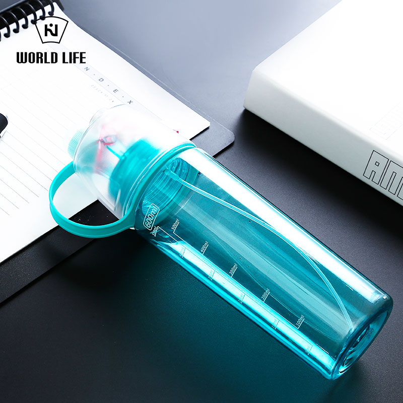 健身塑料户外吸管喷雾运动水杯