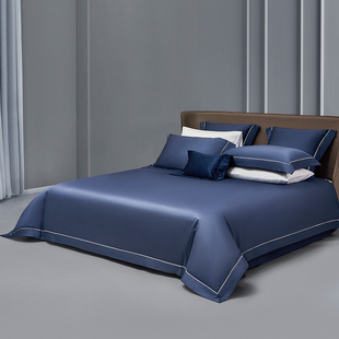 Laviehome廊湾家居YOLANNA欧恋纳长绒棉纯棉酒店四件套素色床品
