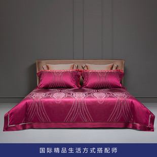 Laviehome廊湾家居YOLANNA欧恋纳桑蚕丝真丝四件套结婚床品赛琪